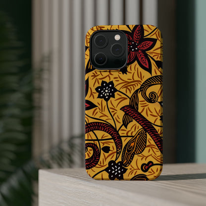 Floral Batik Magnetic Phone Case — Impact - Resistant iPhone Cover - DIGITAL X