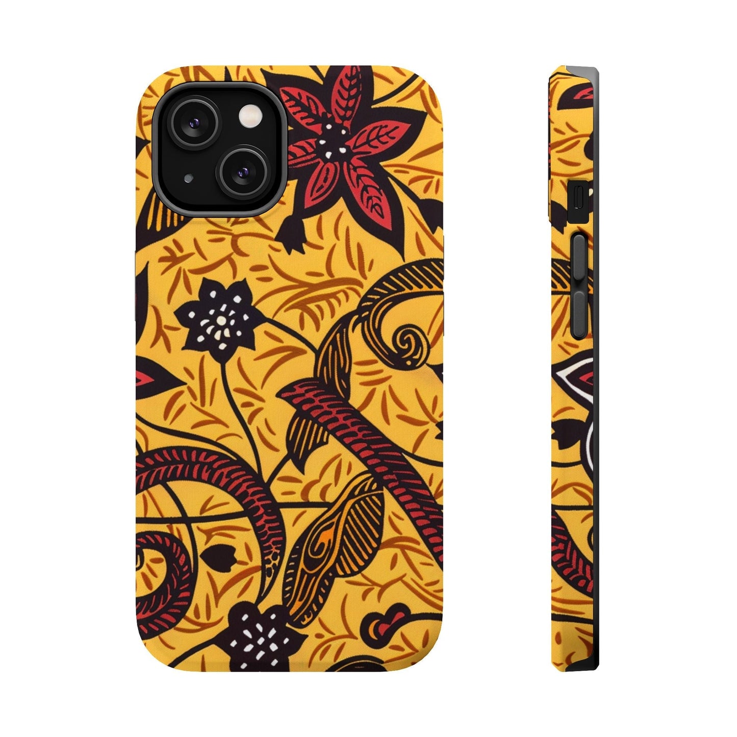Floral Batik Magnetic Phone Case — Impact - Resistant iPhone Cover - DIGITAL X