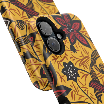 Floral Batik Magnetic Phone Case — Impact - Resistant iPhone Cover - DIGITAL X