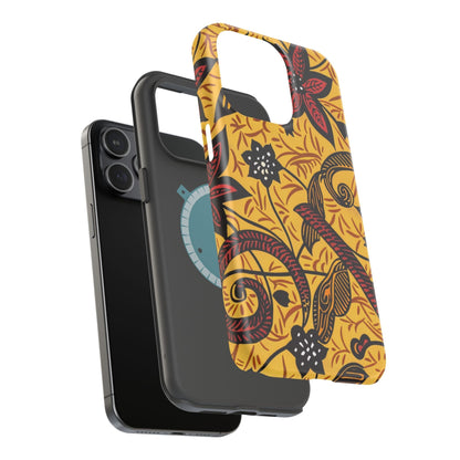 Floral Batik Magnetic Phone Case — Impact - Resistant iPhone Cover - DIGITAL X