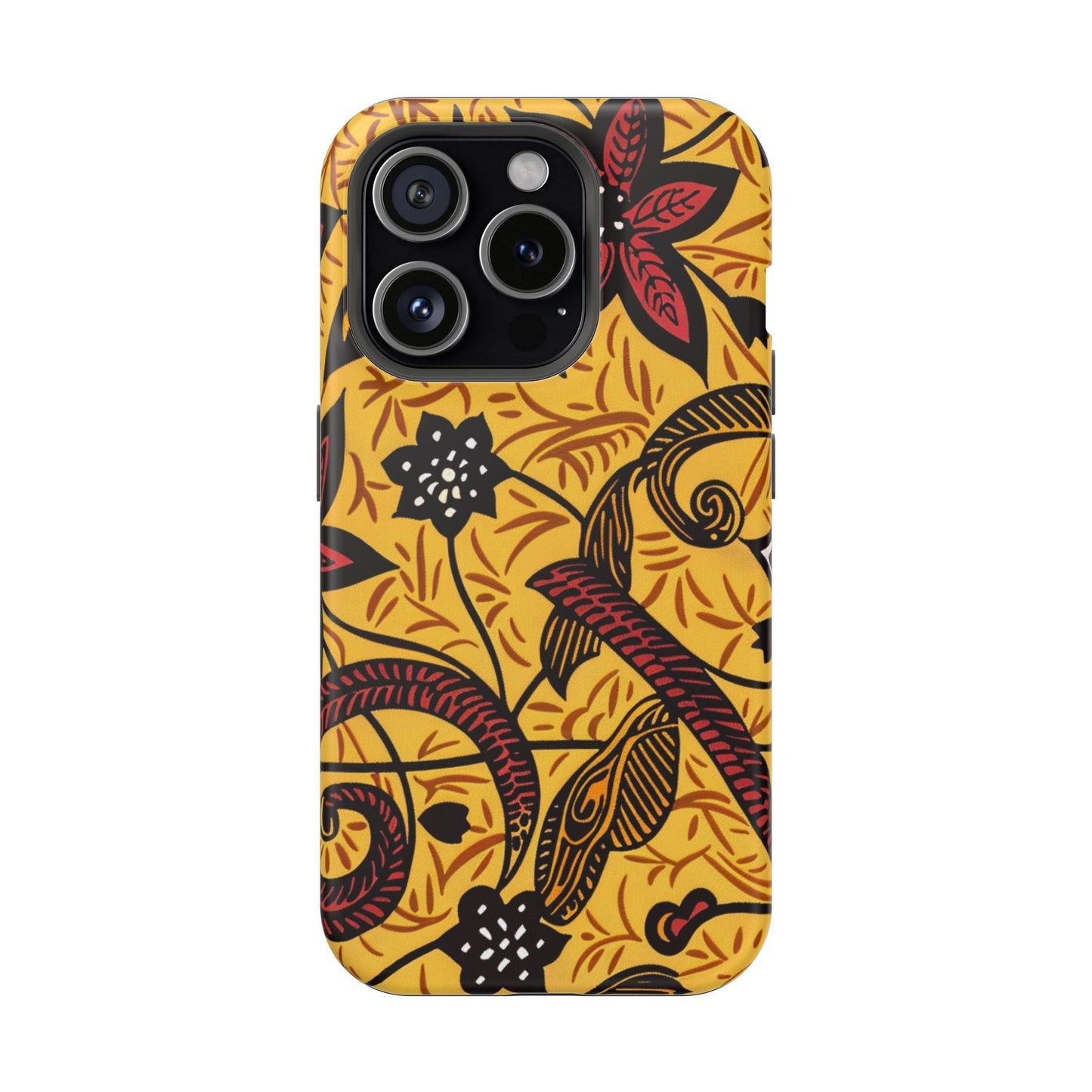 Floral Batik Magnetic Phone Case — Impact - Resistant iPhone Cover - DIGITAL X