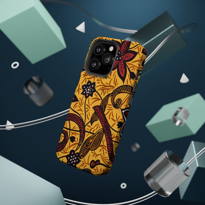 Floral Batik Magnetic Phone Case — Impact - Resistant iPhone Cover - DIGITAL X