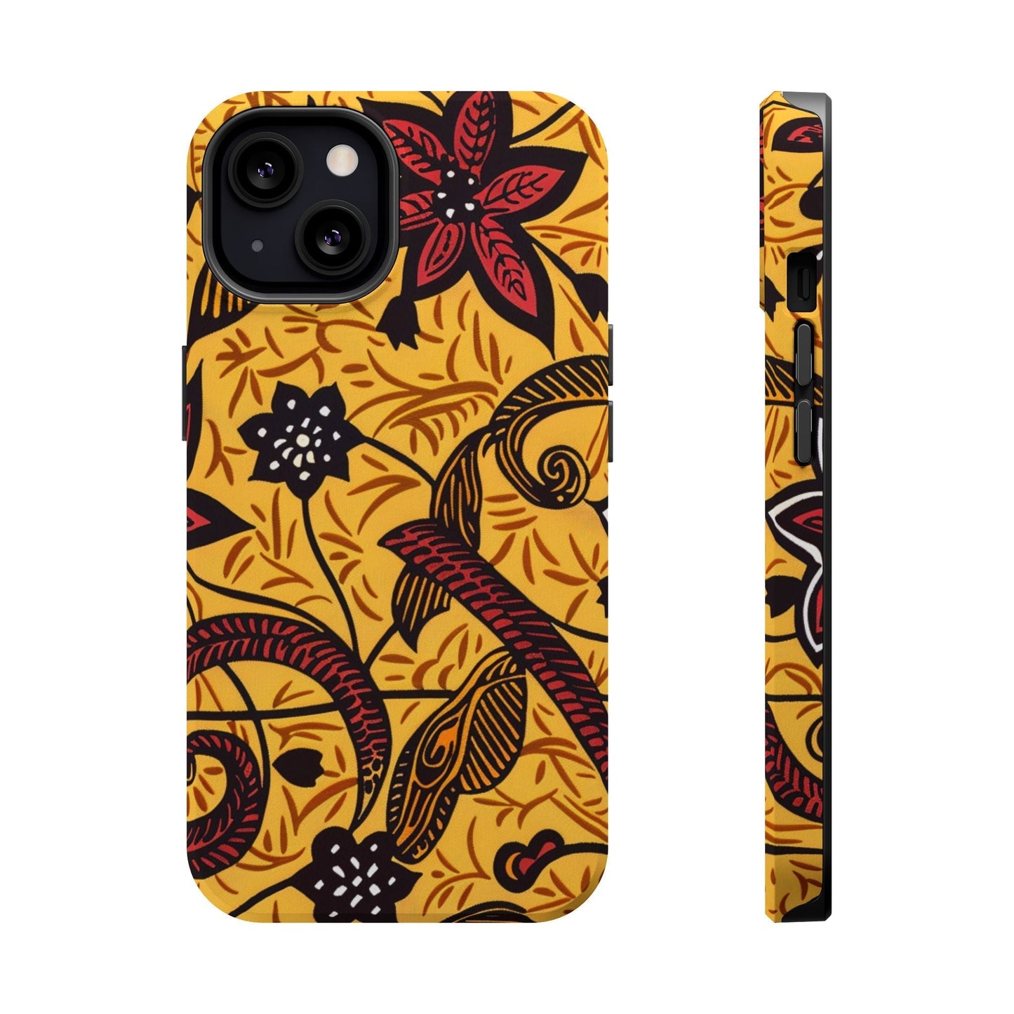 Floral Batik Magnetic Phone Case — Impact - Resistant iPhone Cover - DIGITAL X