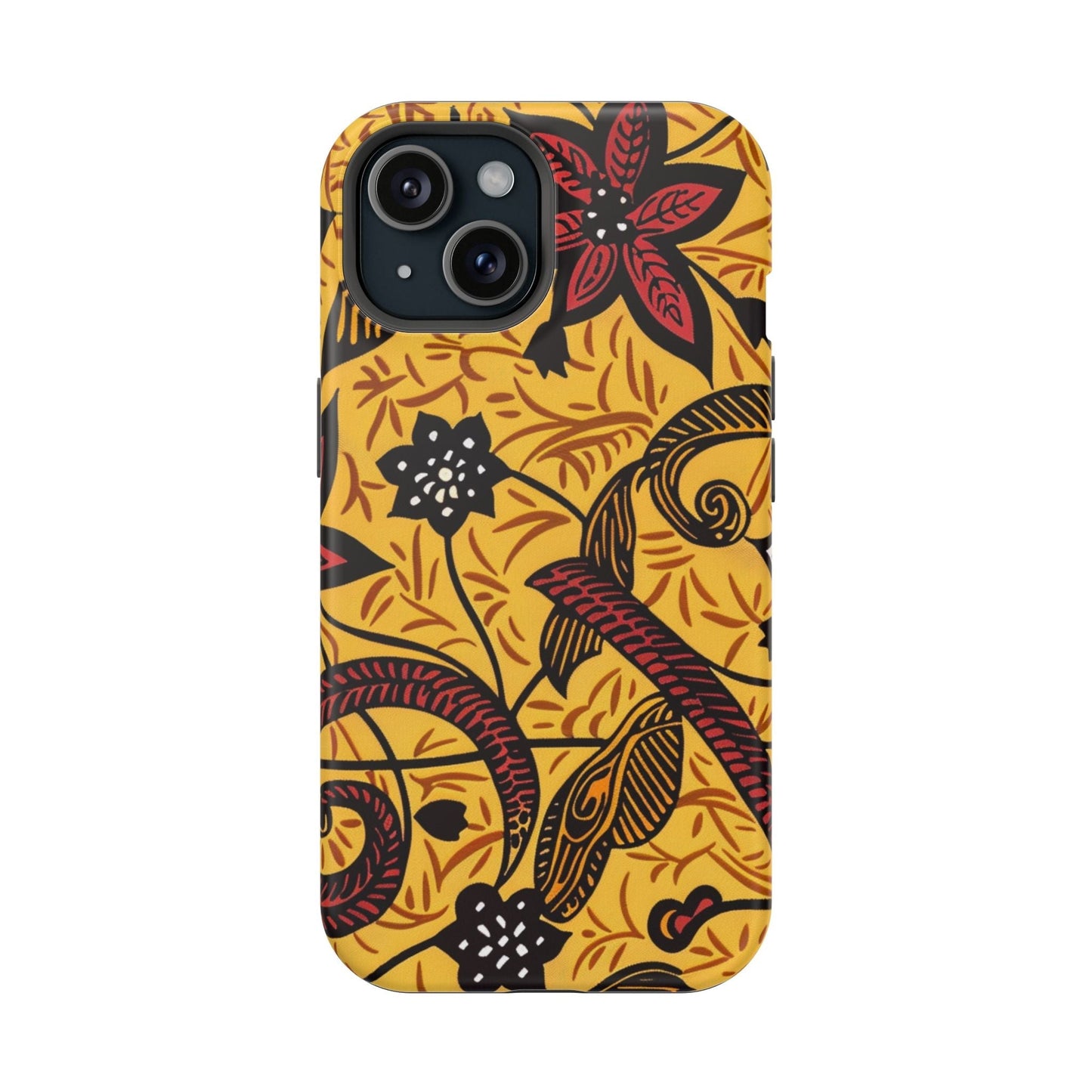 Floral Batik Magnetic Phone Case — Impact - Resistant iPhone Cover - DIGITAL X
