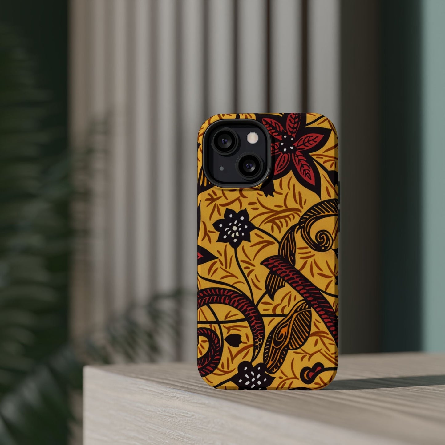 Floral Batik Magnetic Phone Case — Impact - Resistant iPhone Cover - DIGITAL X