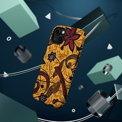 Floral Batik Magnetic Phone Case — Impact - Resistant iPhone Cover - DIGITAL X