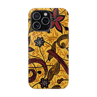 Floral Batik Magnetic Phone Case — Impact - Resistant iPhone Cover - DIGITAL X