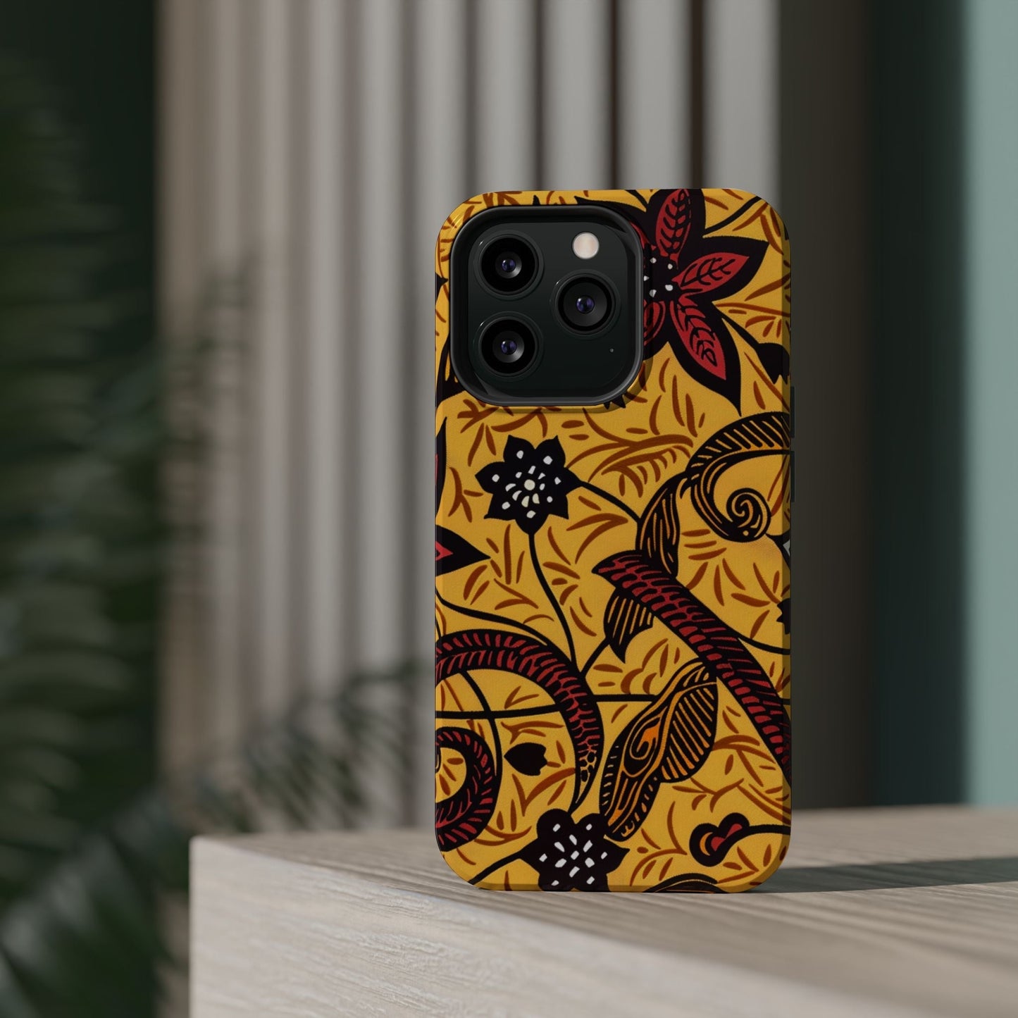 Floral Batik Magnetic Phone Case — Impact - Resistant iPhone Cover - DIGITAL X