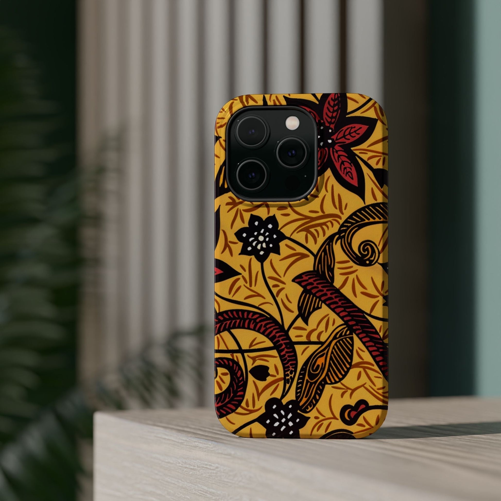 Floral Batik Magnetic Phone Case — Impact - Resistant iPhone Cover - DIGITAL X