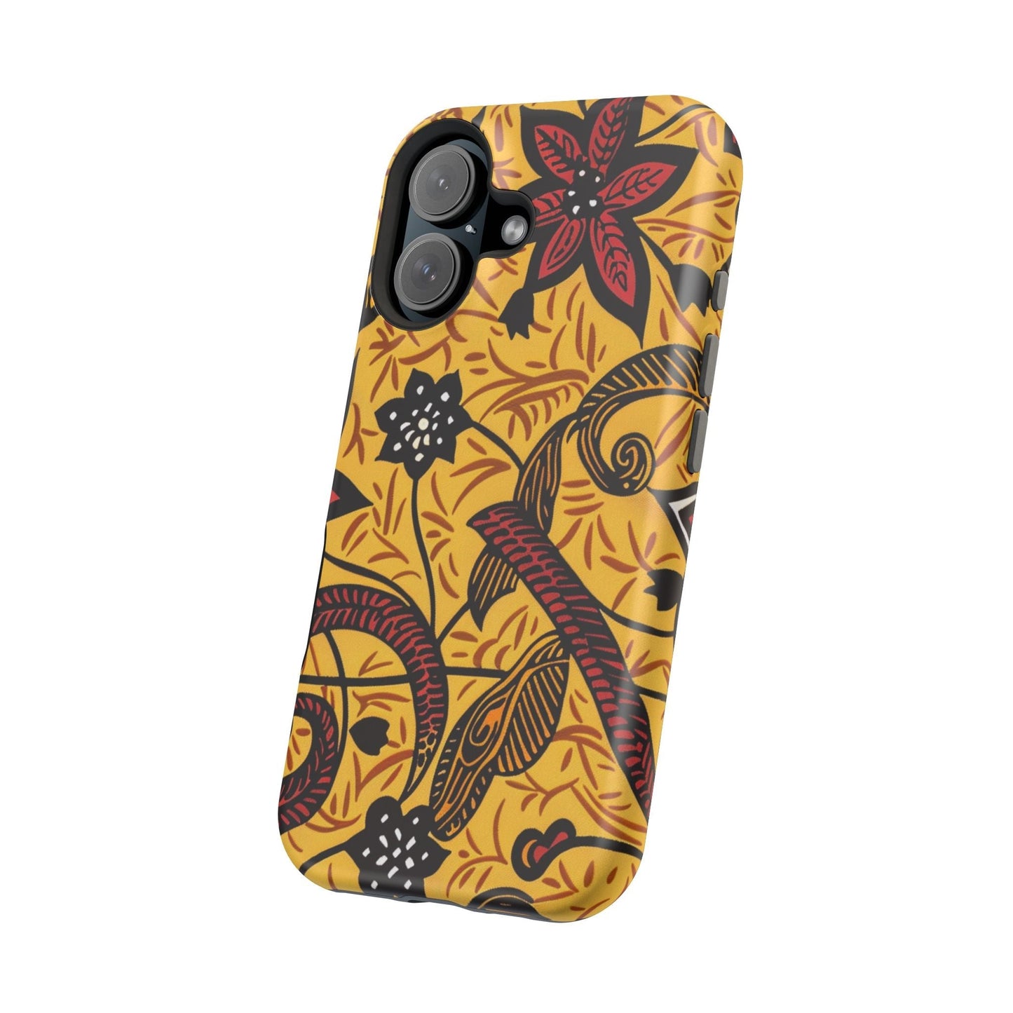Floral Batik Magnetic Phone Case — Impact - Resistant iPhone Cover - DIGITAL X