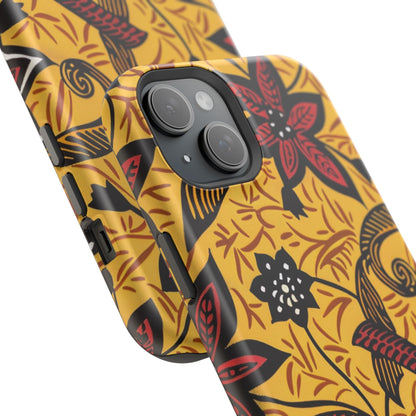Floral Batik Magnetic Phone Case — Impact - Resistant iPhone Cover - DIGITAL X
