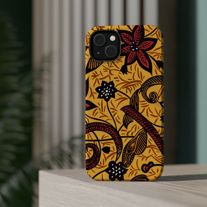 Floral Batik Magnetic Phone Case — Impact - Resistant iPhone Cover - DIGITAL X