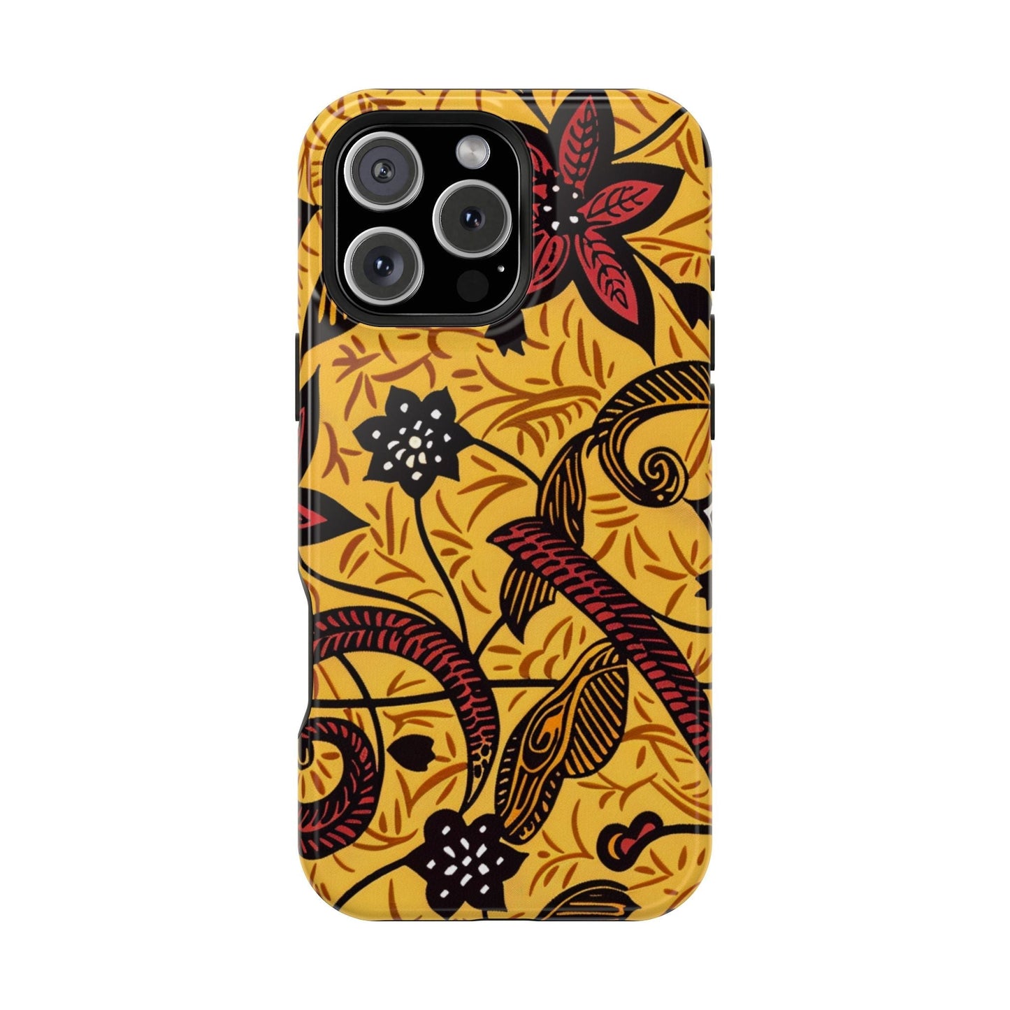 Floral Batik Magnetic Phone Case — Impact - Resistant iPhone Cover - DIGITAL X