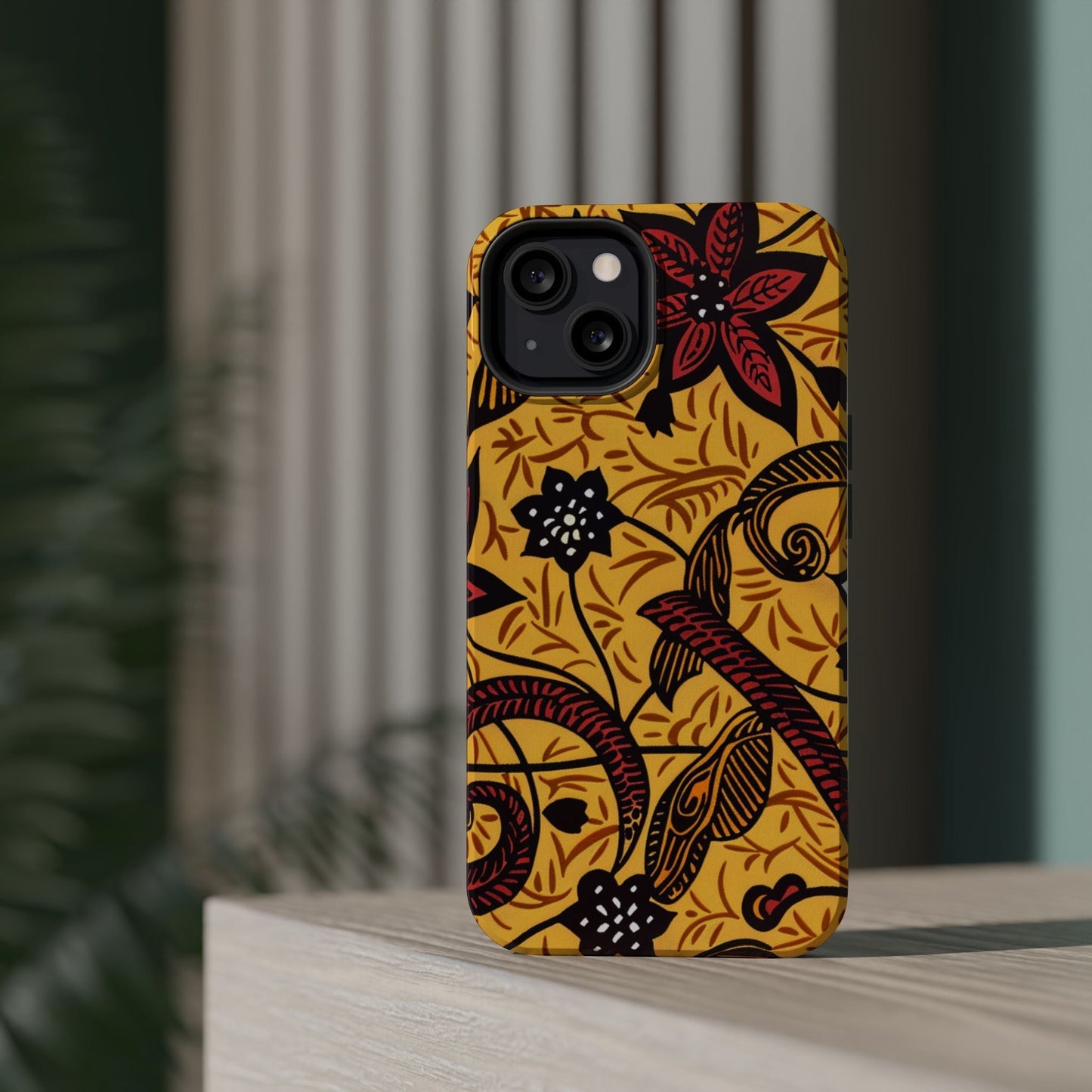 Floral Batik Magnetic Phone Case — Impact - Resistant iPhone Cover - DIGITAL X