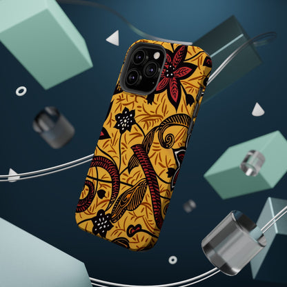 Floral Batik Magnetic Phone Case — Impact - Resistant iPhone Cover - DIGITAL X