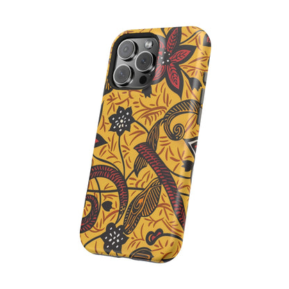 Floral Batik Magnetic Phone Case — Impact - Resistant iPhone Cover - DIGITAL X
