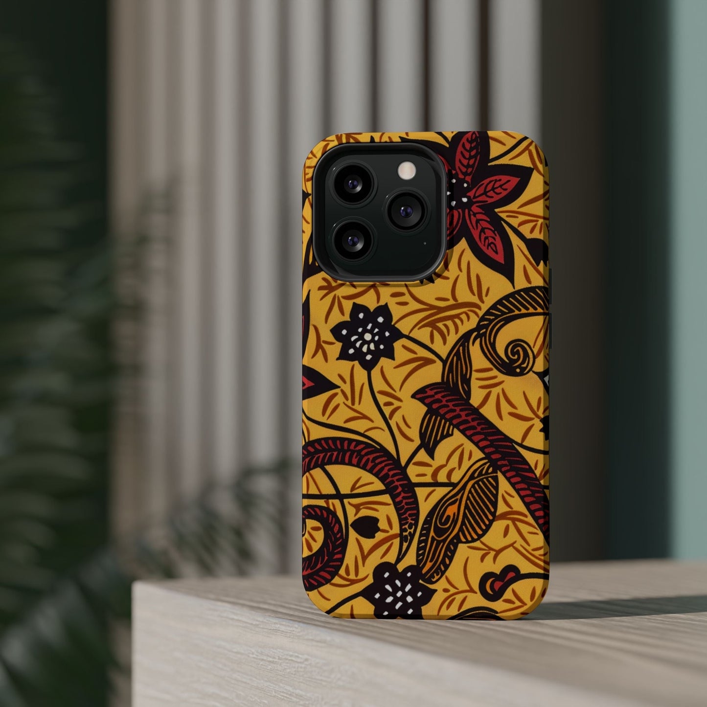 Floral Batik Magnetic Phone Case — Impact - Resistant iPhone Cover - DIGITAL X