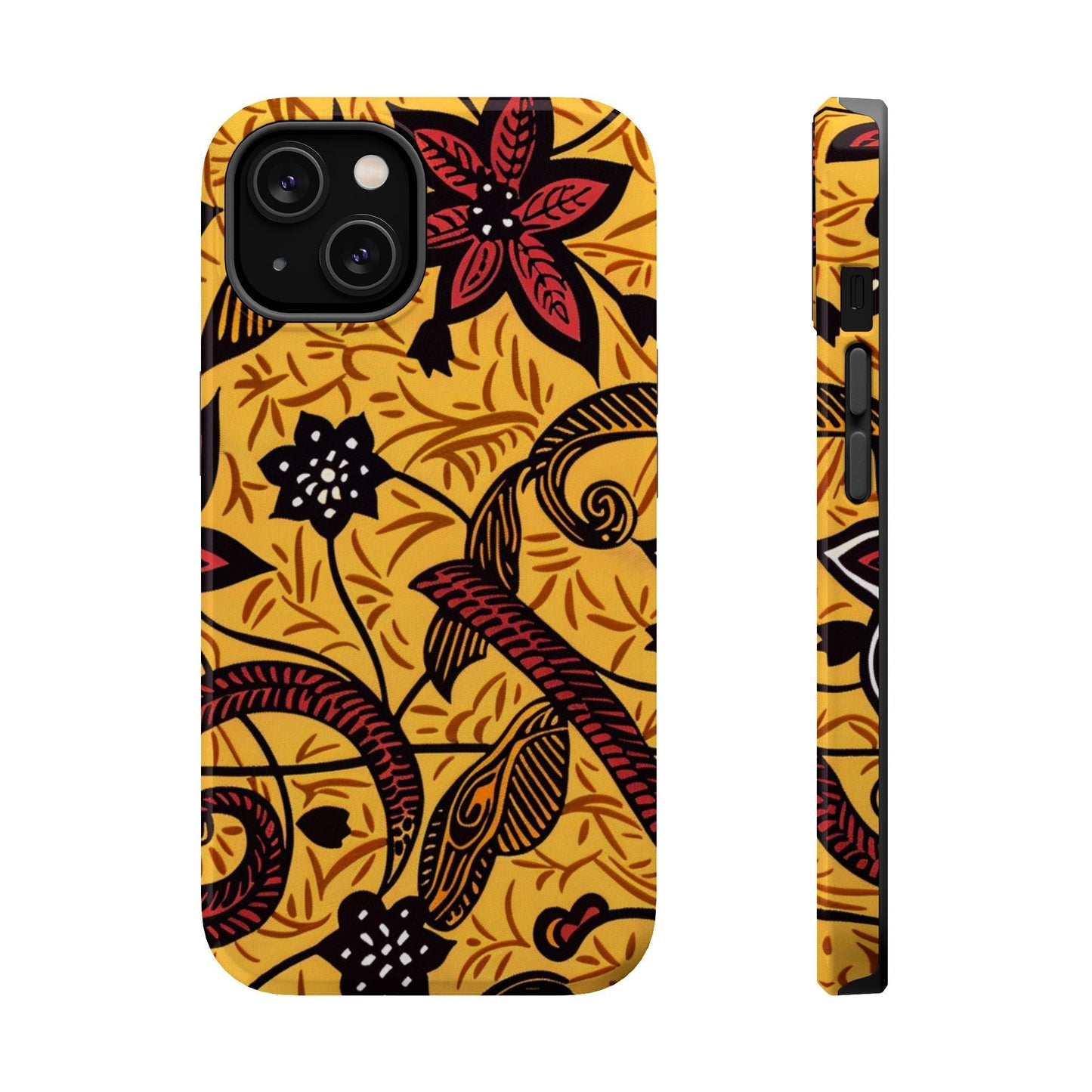 Floral Batik Magnetic Phone Case — Impact - Resistant iPhone Cover - DIGITAL X