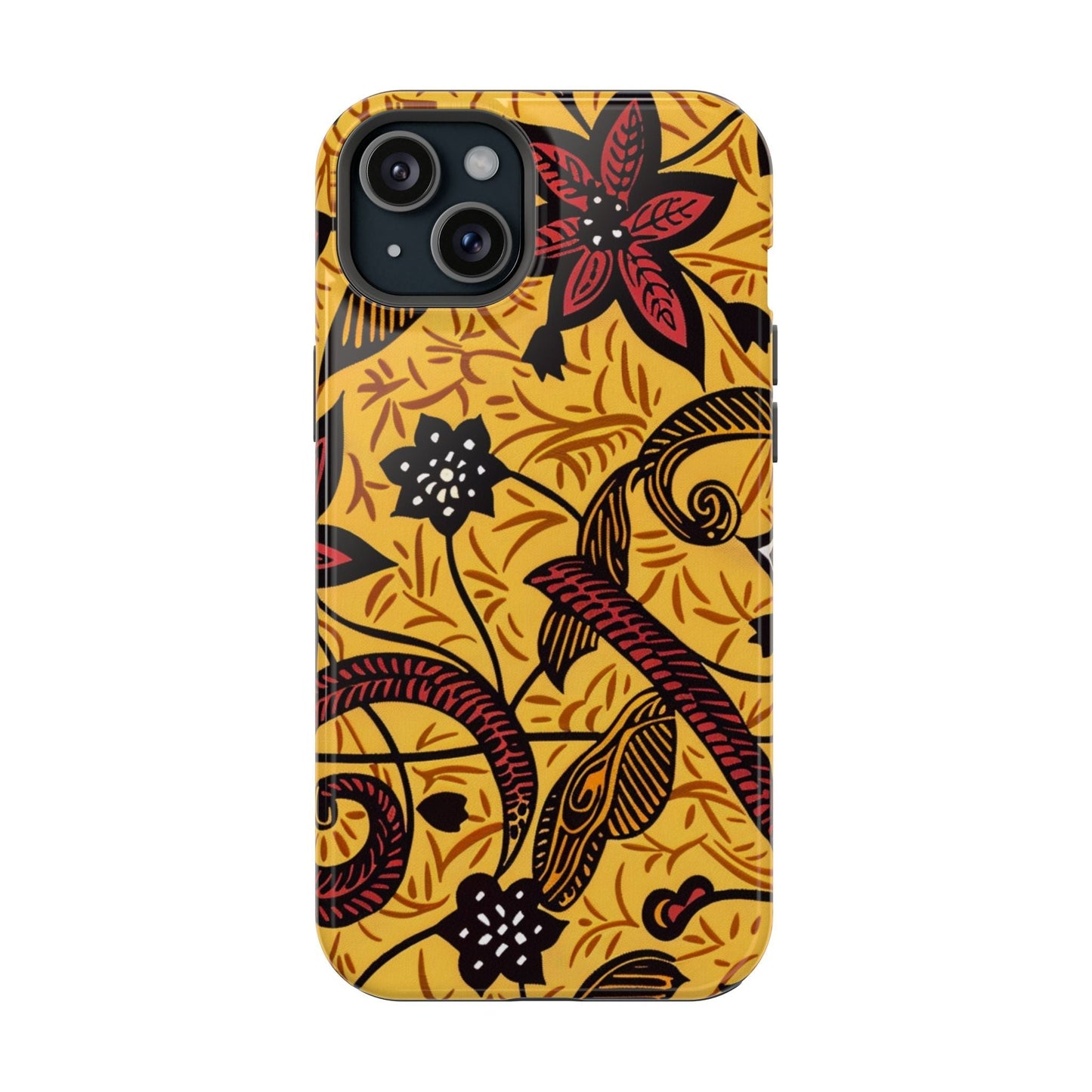 Floral Batik Magnetic Phone Case — Impact - Resistant iPhone Cover - DIGITAL X