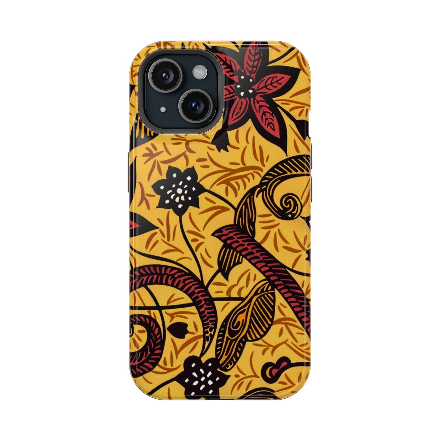 Floral Batik Magnetic Phone Case — Impact - Resistant iPhone Cover - DIGITAL X