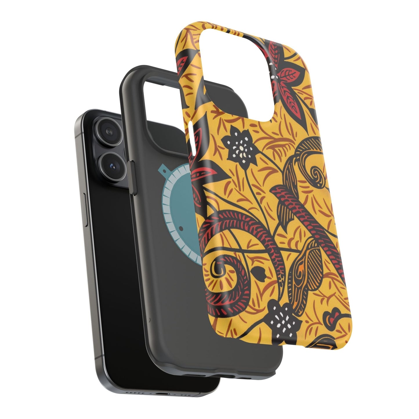 Floral Batik Magnetic Phone Case — Impact - Resistant iPhone Cover - DIGITAL X