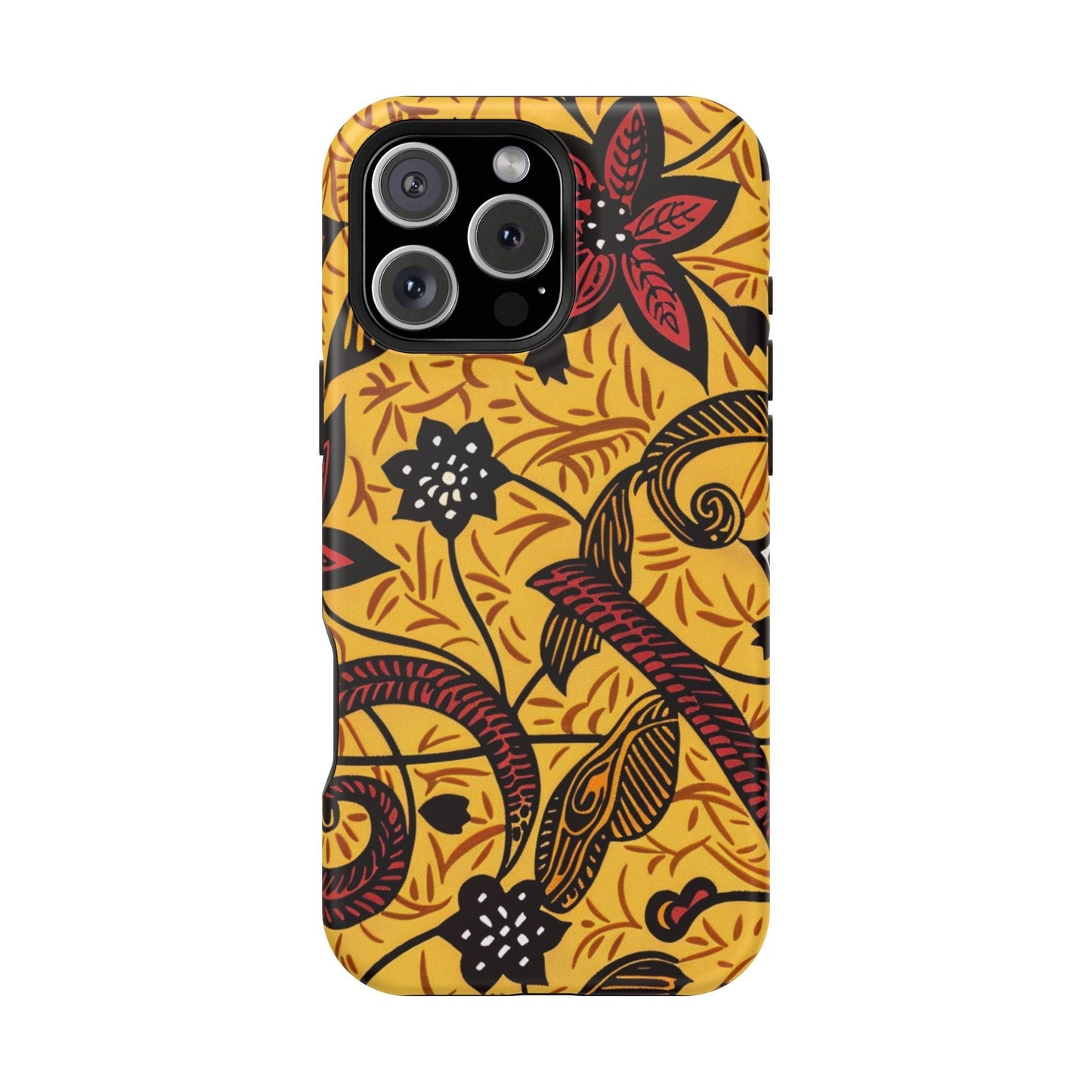 Floral Batik Magnetic Phone Case — Impact - Resistant iPhone Cover - DIGITAL X