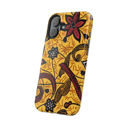 Floral Batik Magnetic Phone Case — Impact - Resistant iPhone Cover - DIGITAL X