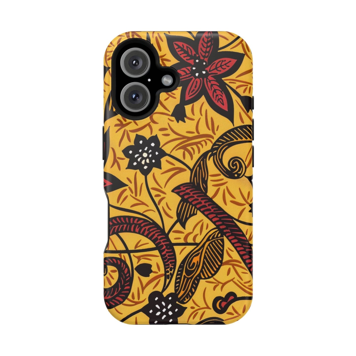 Floral Batik Magnetic Phone Case — Impact - Resistant iPhone Cover - DIGITAL X