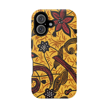 Floral Batik Magnetic Phone Case — Impact - Resistant iPhone Cover - DIGITAL X