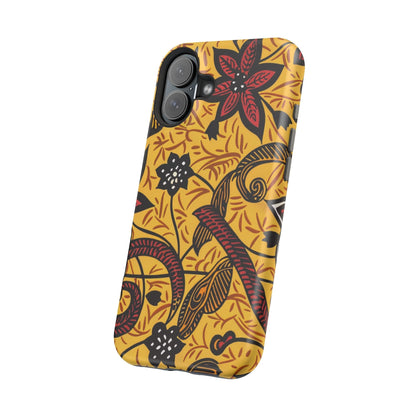Floral Batik Magnetic Phone Case — Impact - Resistant iPhone Cover - DIGITAL X