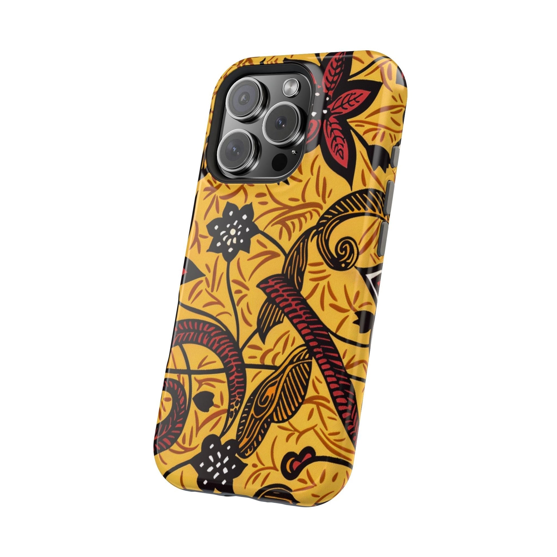 Floral Batik Magnetic Phone Case — Impact - Resistant iPhone Cover - DIGITAL X