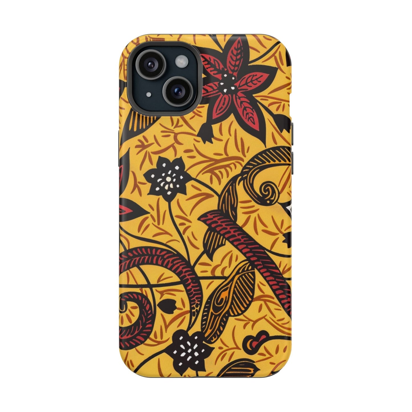 Floral Batik Magnetic Phone Case — Impact - Resistant iPhone Cover - DIGITAL X
