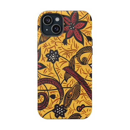 Floral Batik Magnetic Phone Case — Impact - Resistant iPhone Cover - DIGITAL X