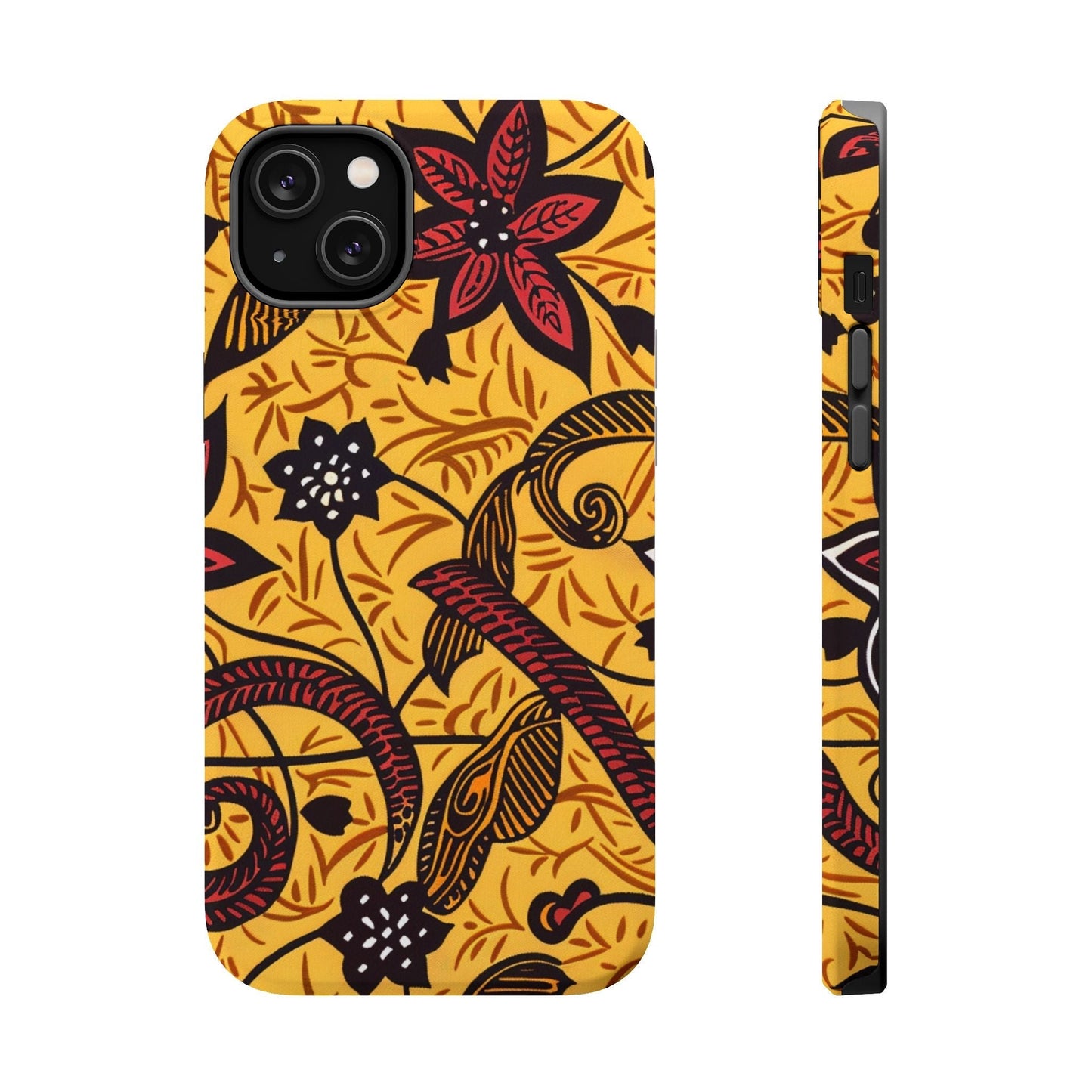 Floral Batik Magnetic Phone Case — Impact - Resistant iPhone Cover - DIGITAL X