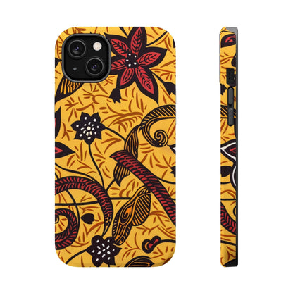 Floral Batik Magnetic Phone Case — Impact - Resistant iPhone Cover - DIGITAL X