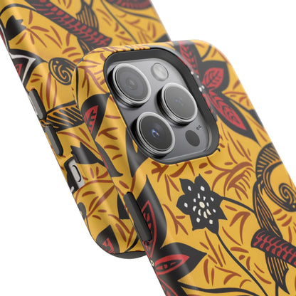 Floral Batik Magnetic Phone Case — Impact - Resistant iPhone Cover - DIGITAL X