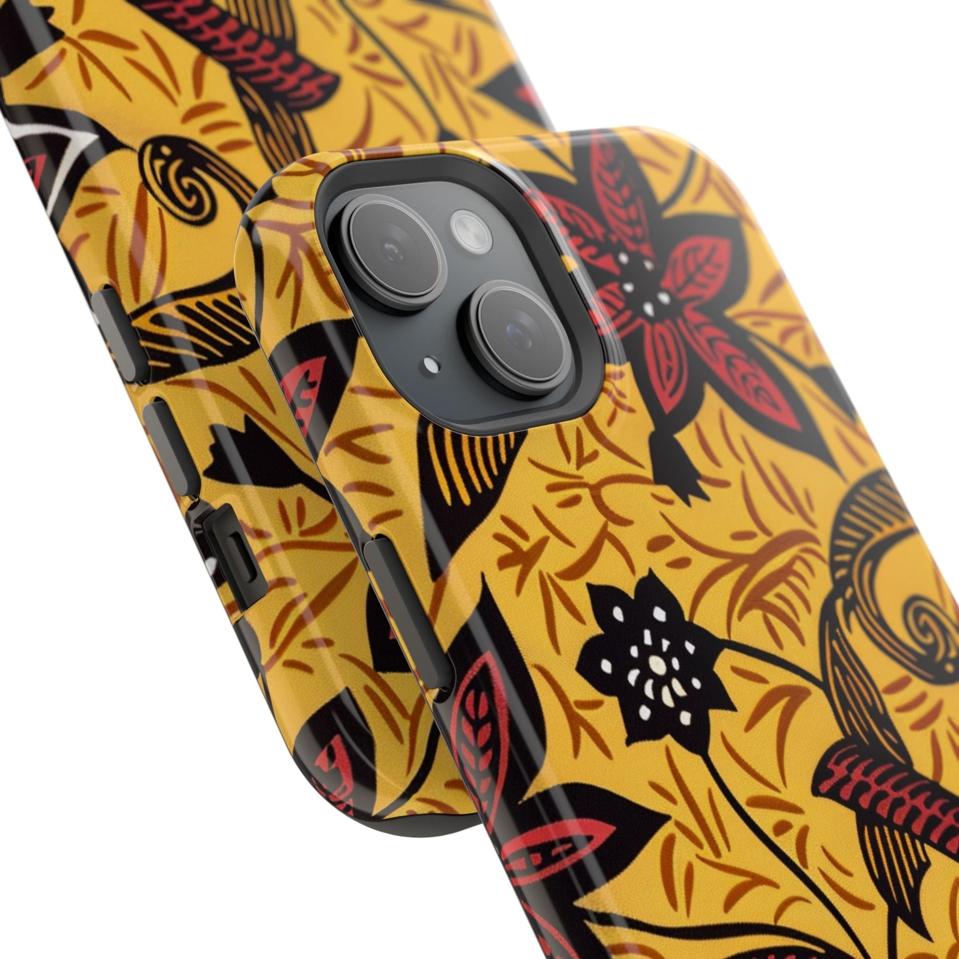 Floral Batik Magnetic Phone Case — Impact - Resistant iPhone Cover - DIGITAL X