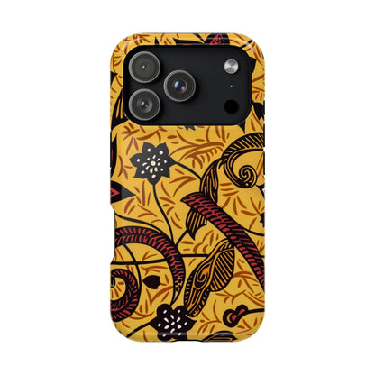 Floral Batik Magnetic Phone Case — Impact - Resistant iPhone Cover - DIGITAL X