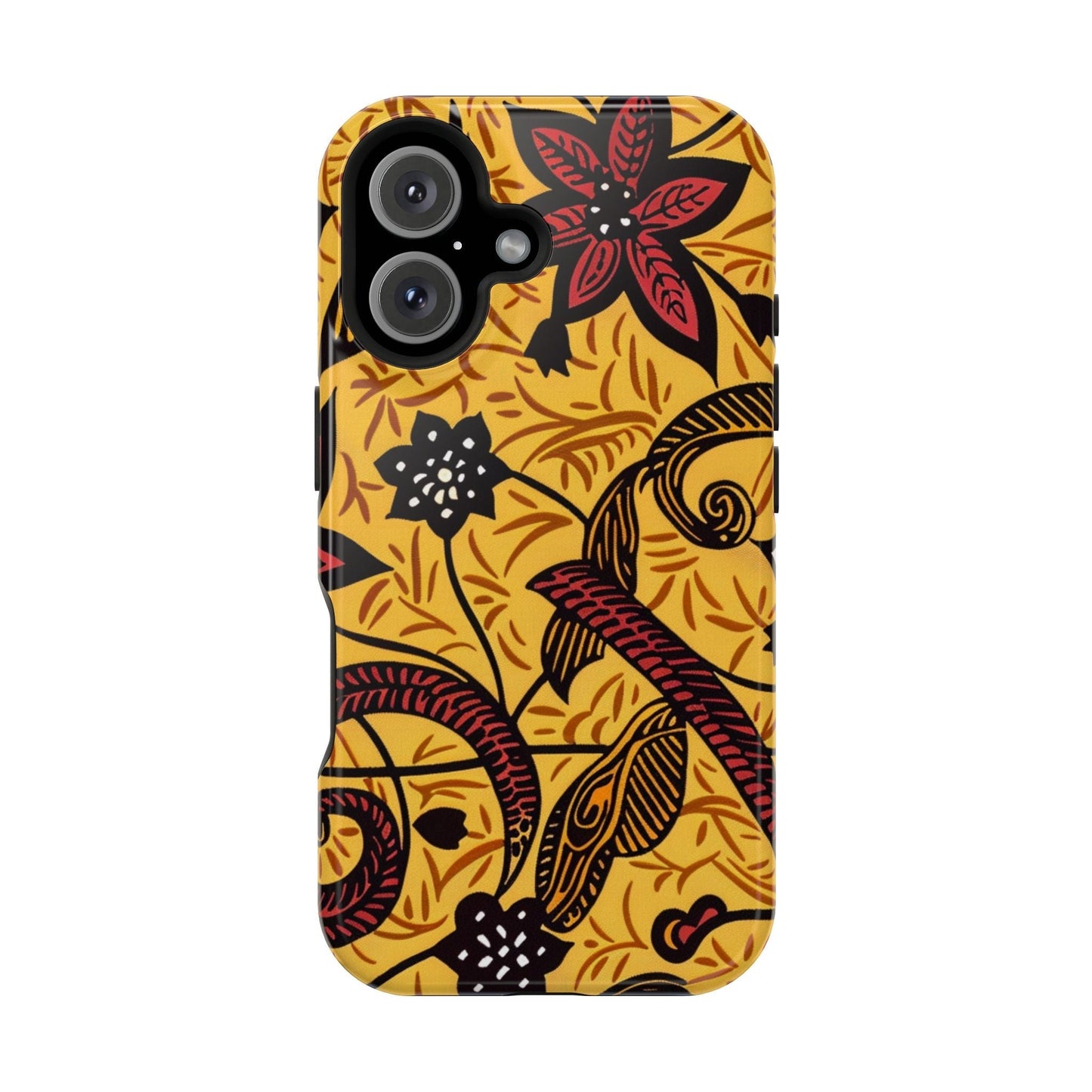 Floral Batik Magnetic Phone Case — Impact - Resistant iPhone Cover - DIGITAL X