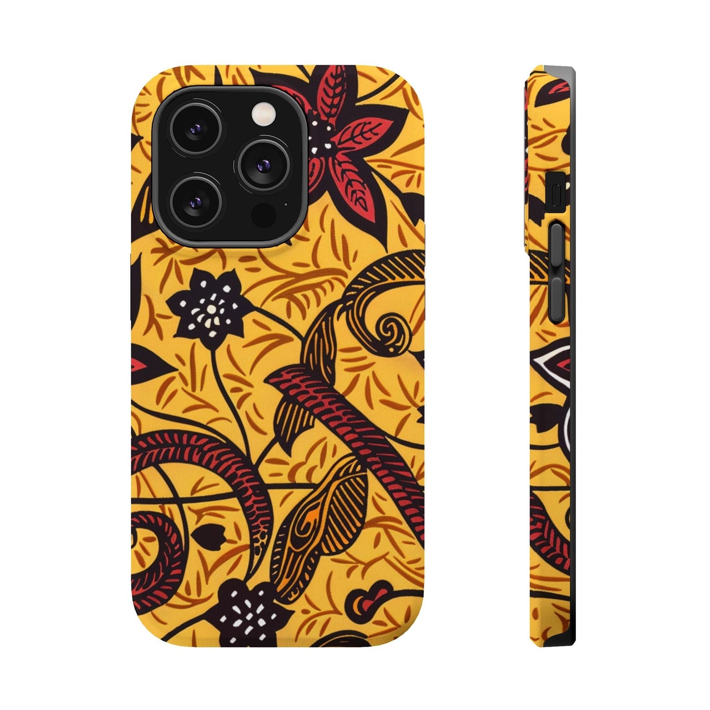 Floral Batik Magnetic Phone Case — Impact - Resistant iPhone Cover - DIGITAL X