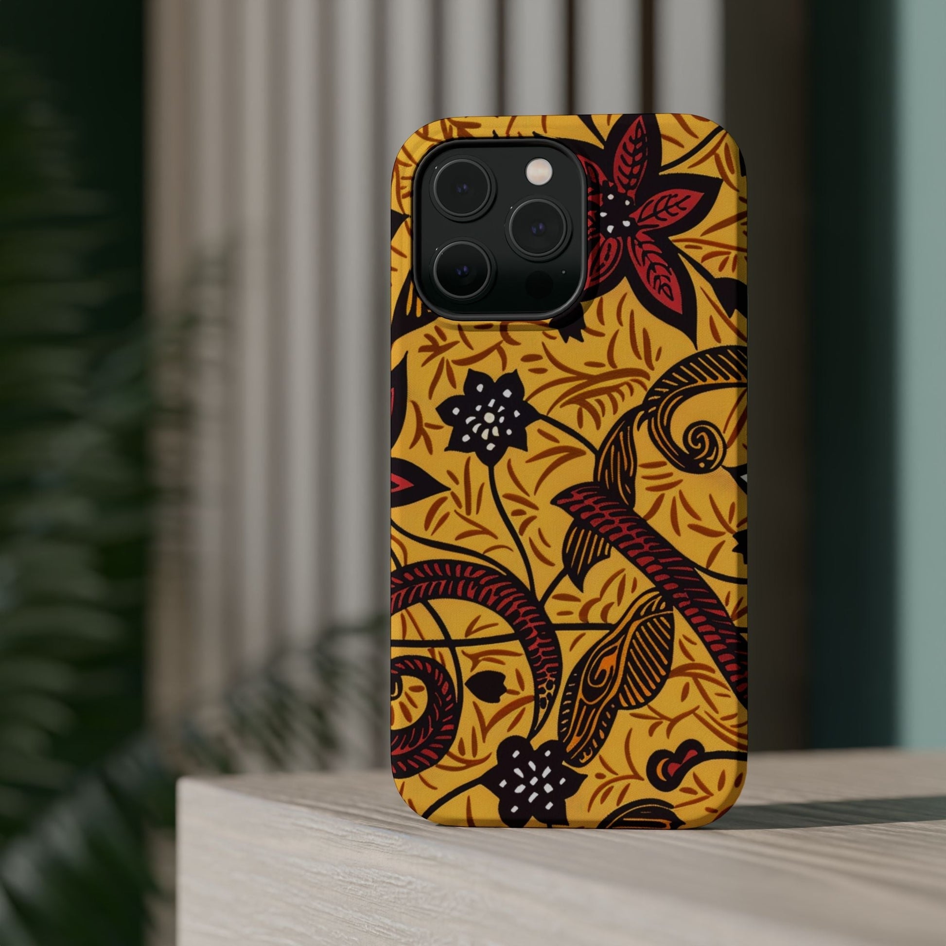 Floral Batik Magnetic Phone Case — Impact - Resistant iPhone Cover - DIGITAL X