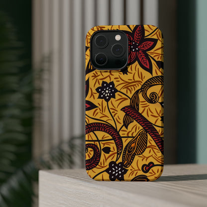 Floral Batik Magnetic Phone Case — Impact - Resistant iPhone Cover - DIGITAL X