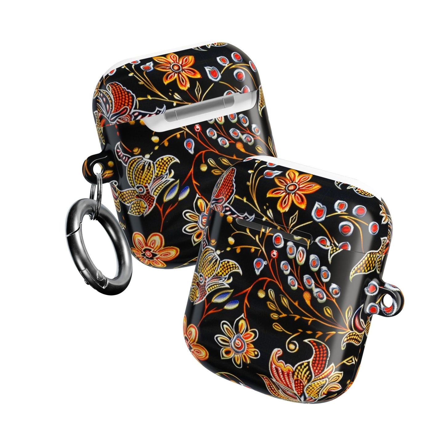 Floral Black AirPods Case – Vintage Paisley Protective Cover - DIGITAL X