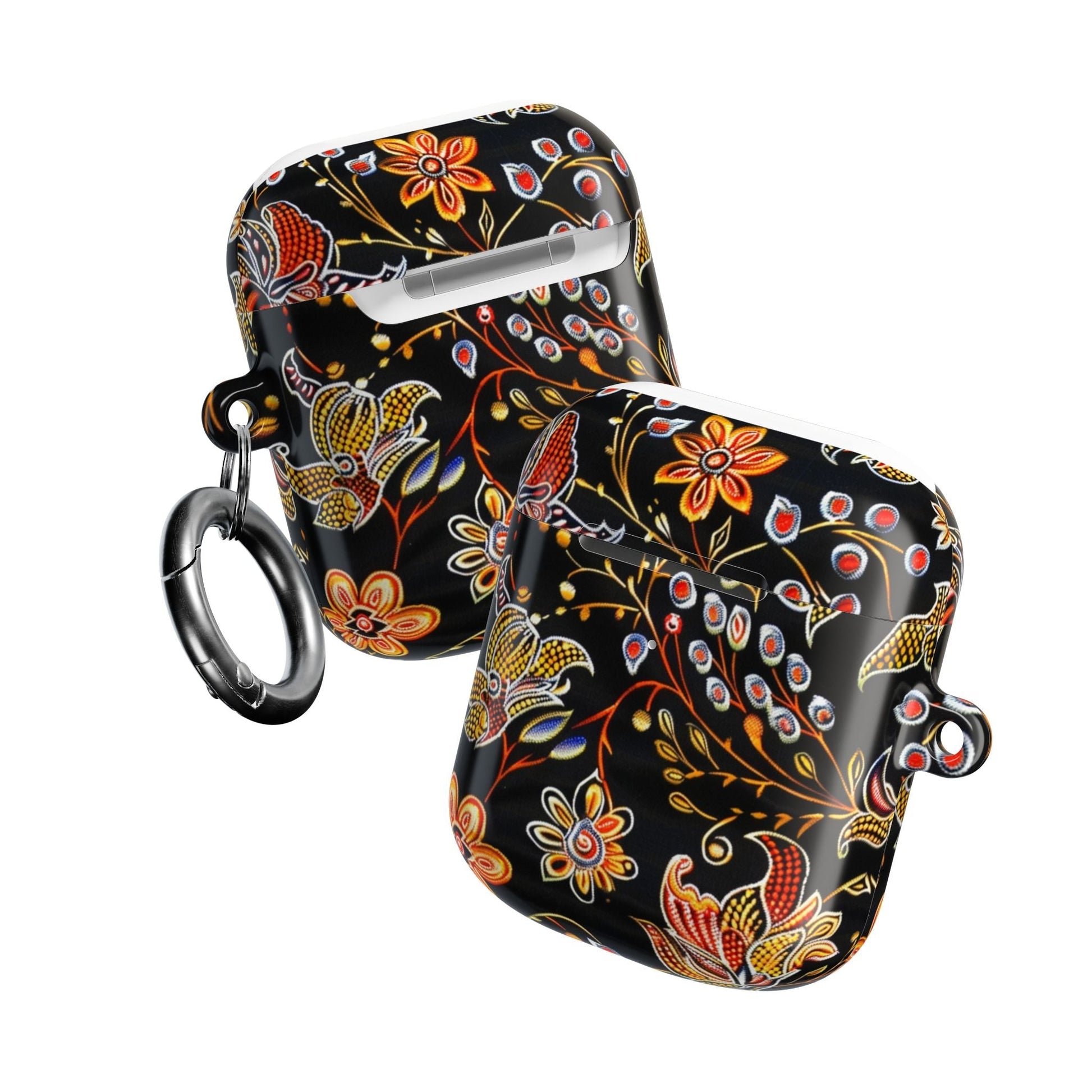 Floral Black AirPods Case – Vintage Paisley Protective Cover - DIGITAL X