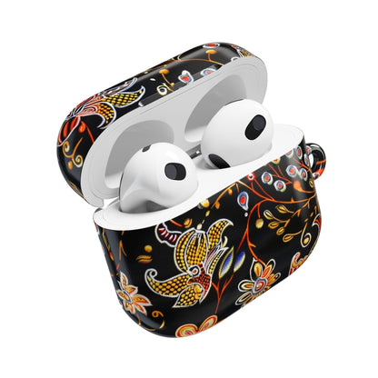 Floral Black AirPods Case – Vintage Paisley Protective Cover - DIGITAL X