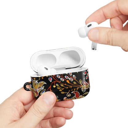 Floral Black AirPods Case – Vintage Paisley Protective Cover - DIGITAL X