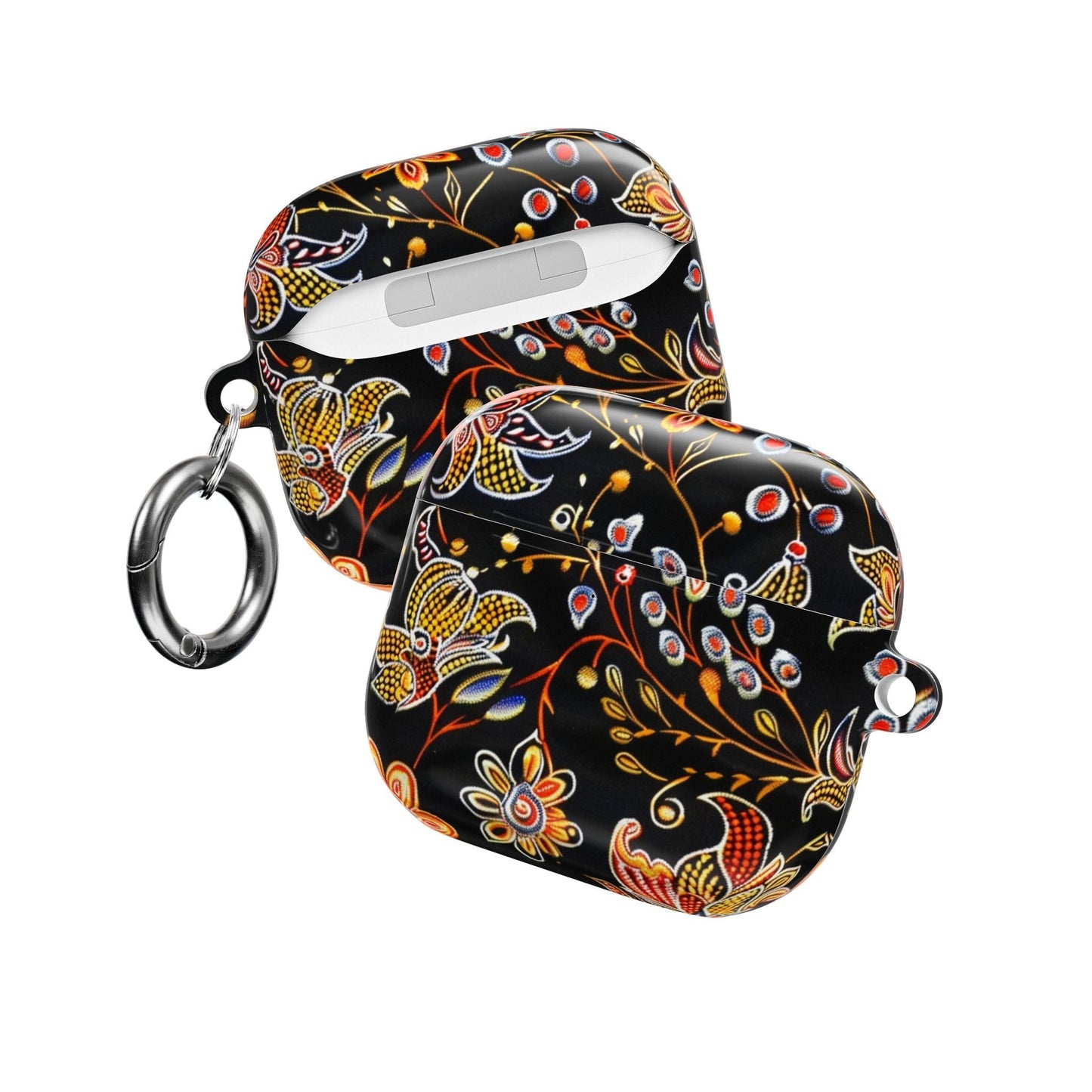 Floral Black AirPods Case – Vintage Paisley Protective Cover - DIGITAL X