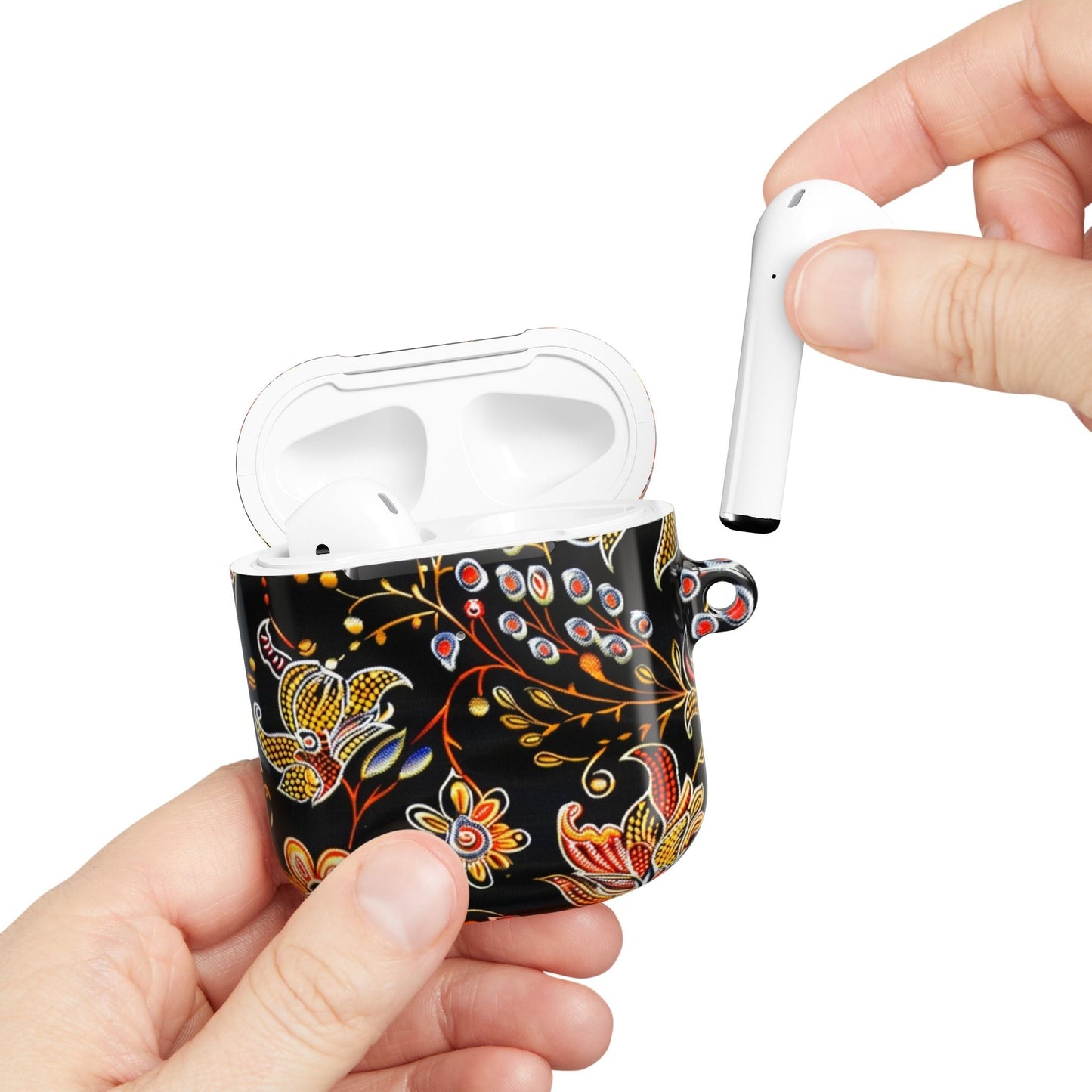 Floral Black AirPods Case – Vintage Paisley Protective Cover - DIGITAL X