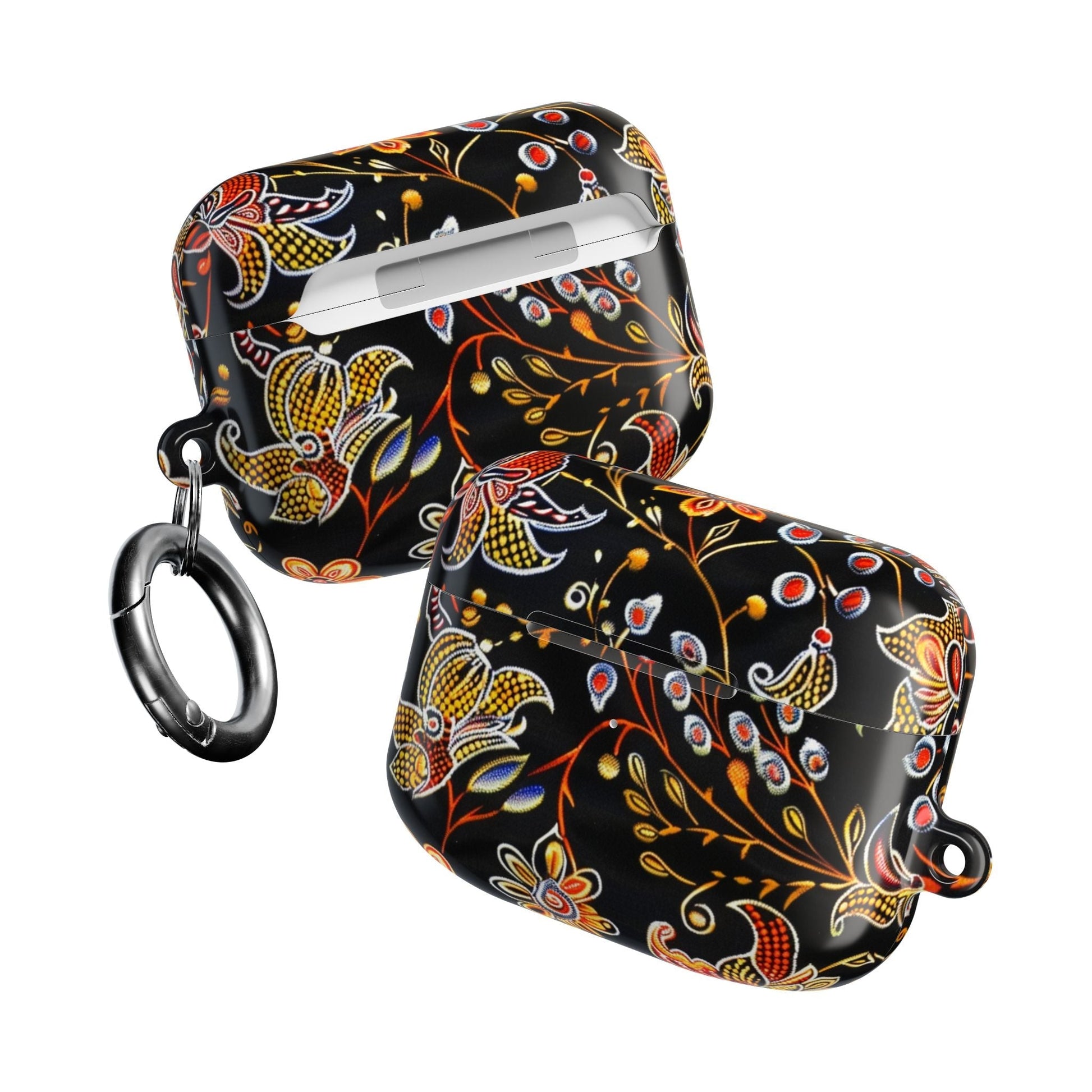 Floral Black AirPods Case – Vintage Paisley Protective Cover - DIGITAL X