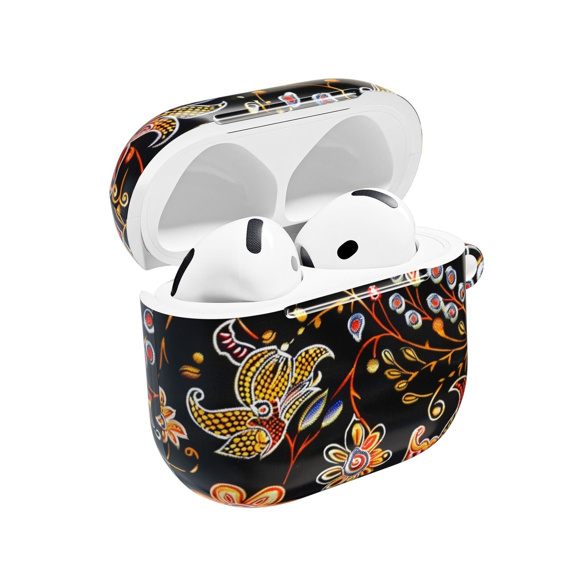 Floral Black AirPods Case – Vintage Paisley Protective Cover - DIGITAL X